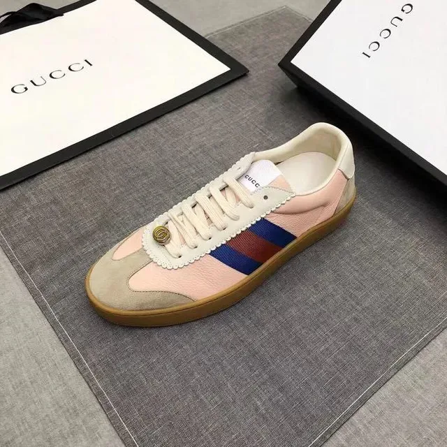 Gucci Tennis 1977 Rosa Bege Franja Web Tênis Lifestyle 5