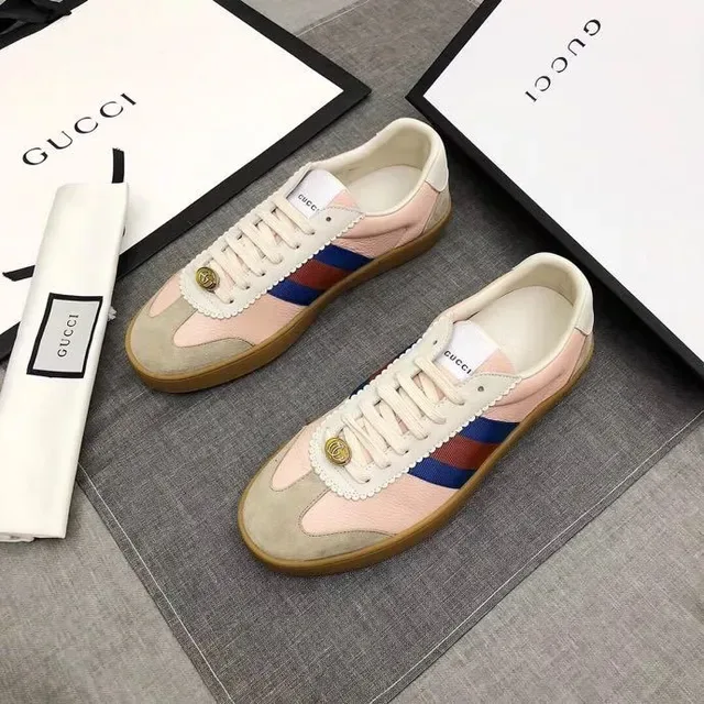 Gucci Tennis 1977 Rosa Bege Franja Web Tênis Lifestyle 6
