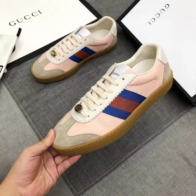 Gucci Tennis 1977 Rosa Bege Franja Web Tênis Lifestyle 8