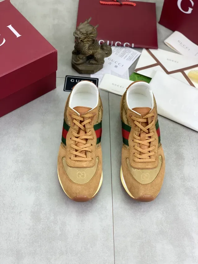 Gucci Tennis 1977 كتاني جلد سويد ونيلون ويب سترايب ستايل لايف ستايل سكينرز 2