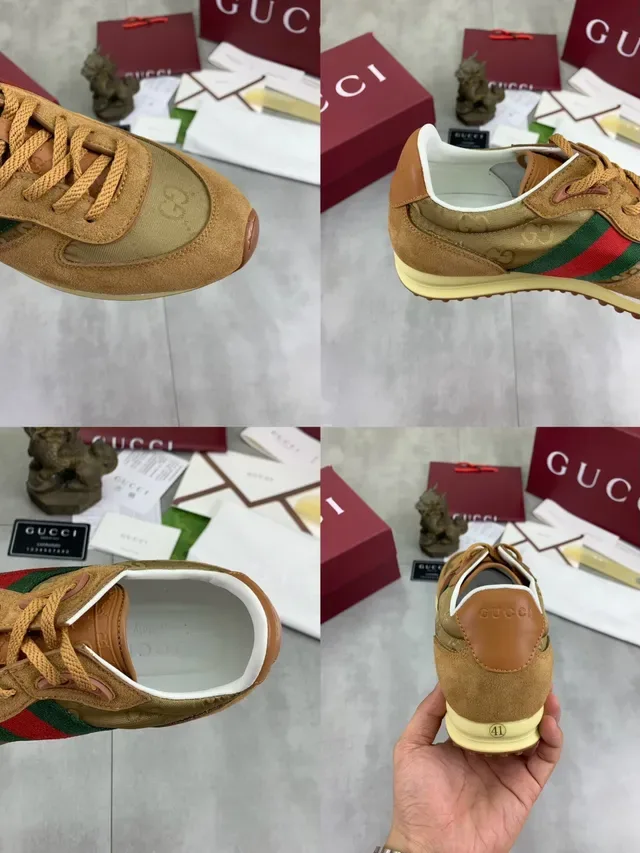 Gucci Tennis 1977 كتاني جلد سويد ونيلون ويب سترايب ستايل لايف ستايل سكينرز 3