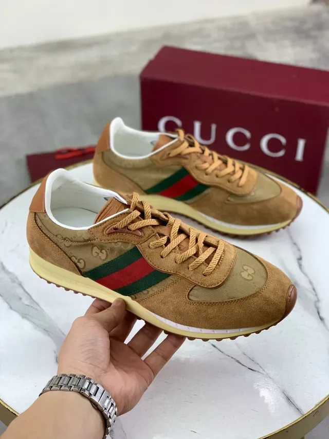 Gucci Tennis 1977 كتاني جلد سويد ونيلون ويب سترايب ستايل لايف ستايل سكينرز 5