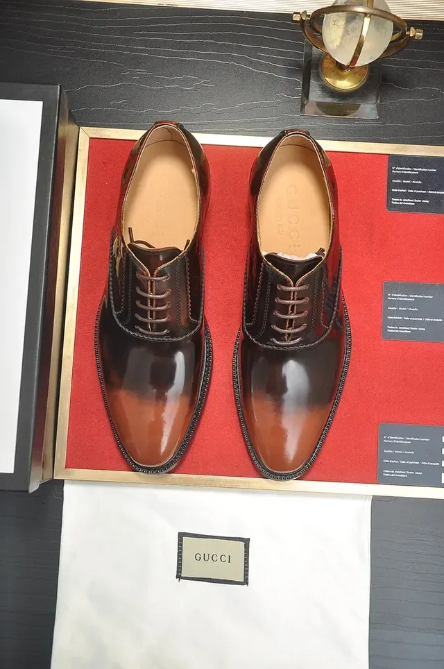 Gucci Two-Tone Monogram Cap-Toe Oxford Shoes 5
