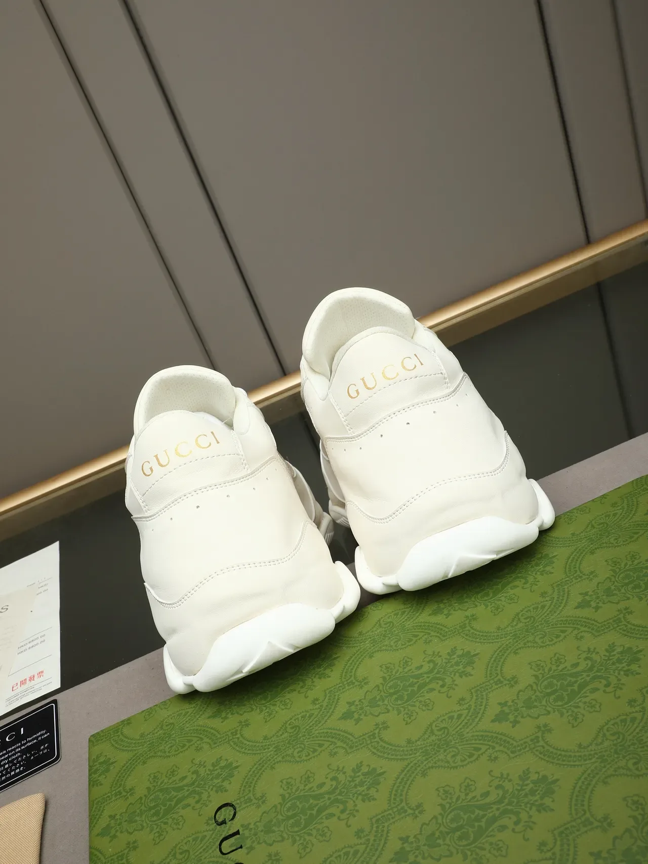 Gucci White Sculpted Sole Perforated Leather Chunky Sneakers 5