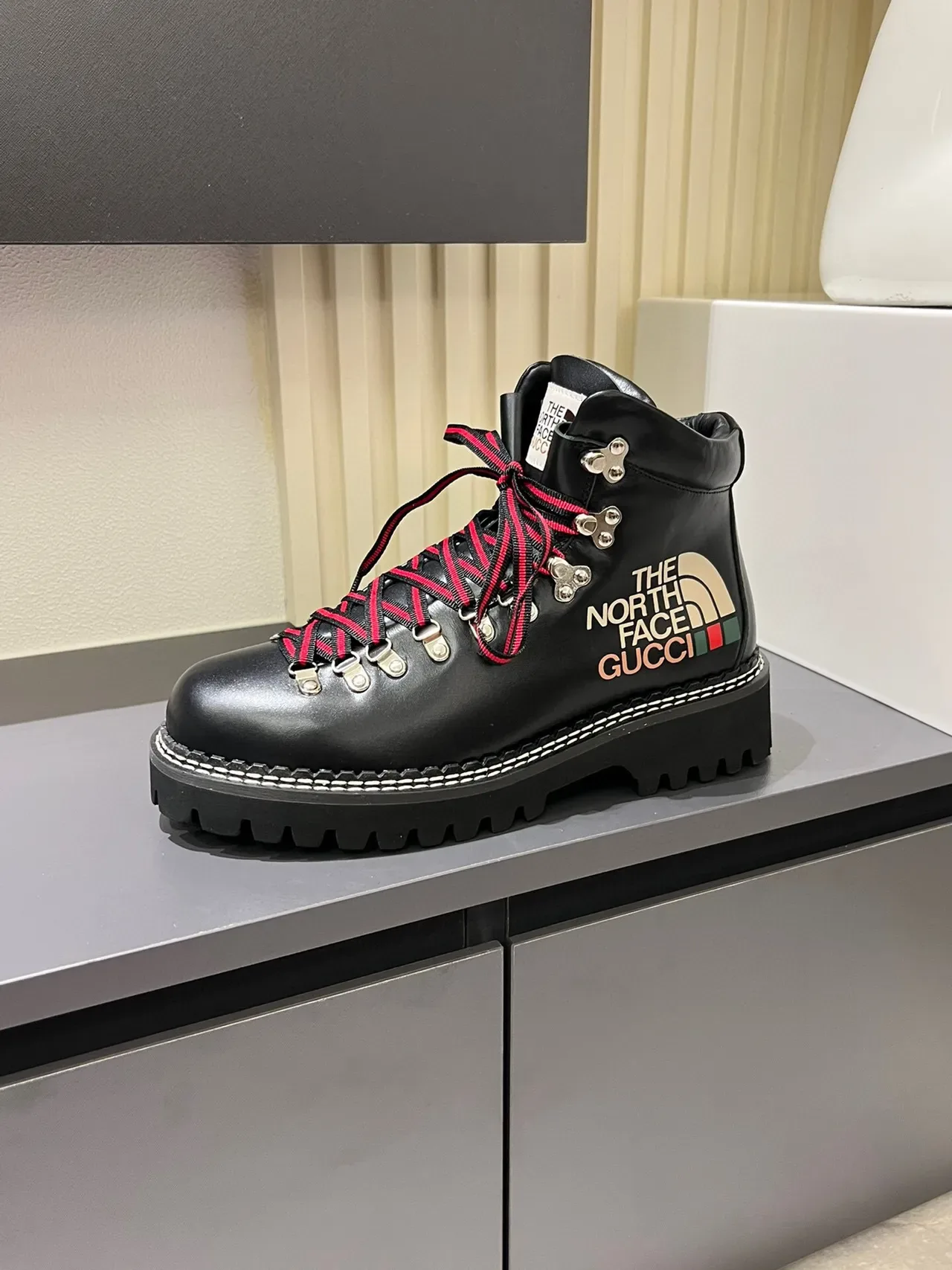 Gucci x The North Face Black Leather Hiking Boots 5