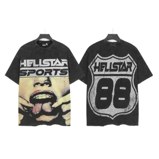 Hellstar Distressed Black Oversized Graphic Print T-Shirt
