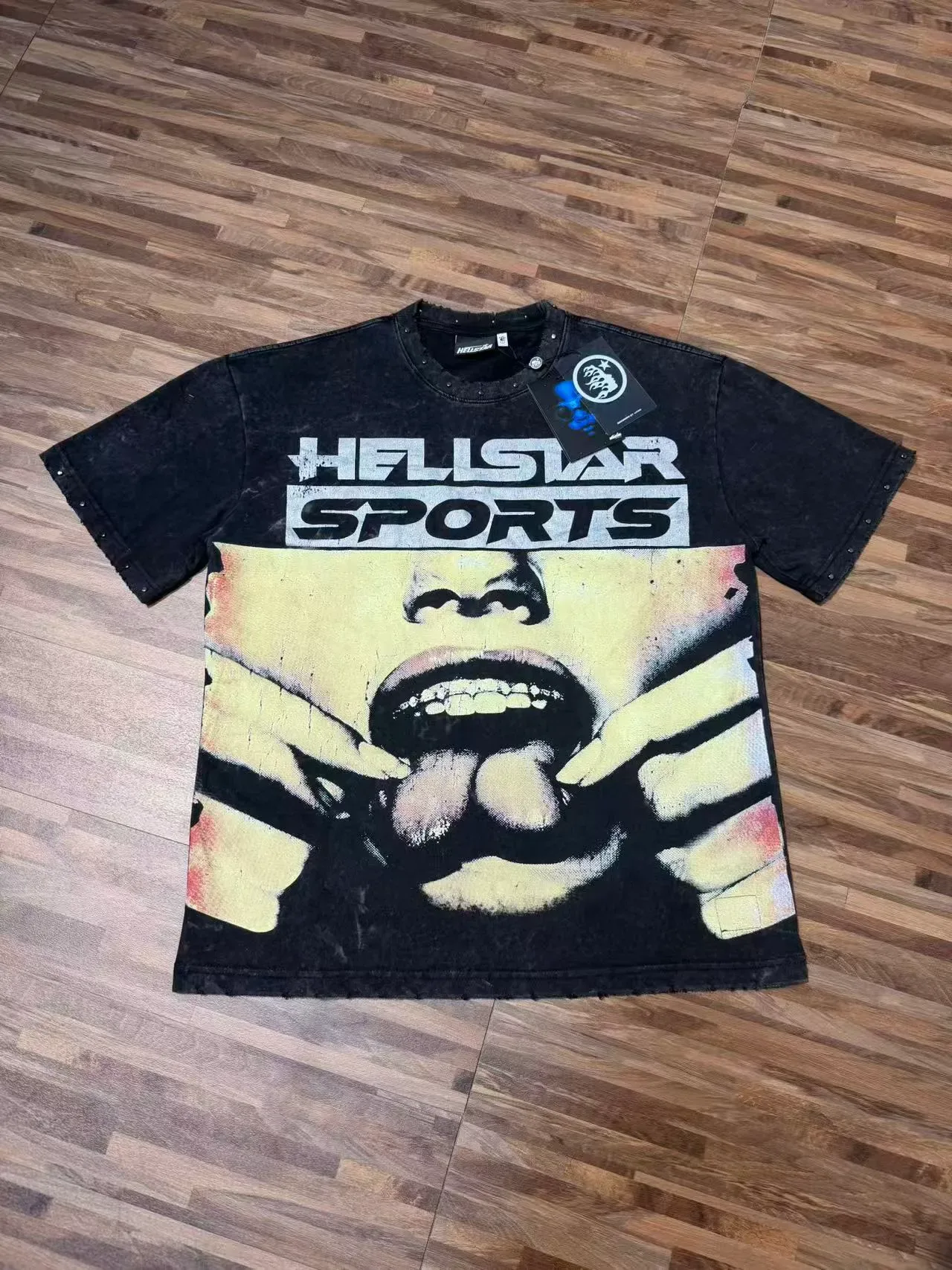 Hellstar Distressed Black Oversized Graphic Print T-Shirt 6