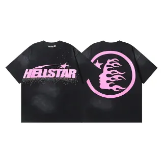 Hellstar Graphic Oversized Black and Pink T-Shirt