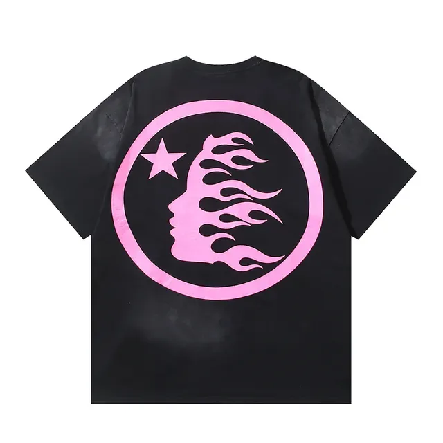 Camiseta gráfica oversized Hellstar preta e rosa 3