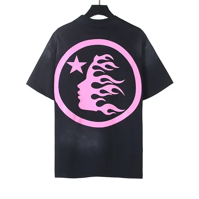 Camiseta gráfica oversized Hellstar preta e rosa 6