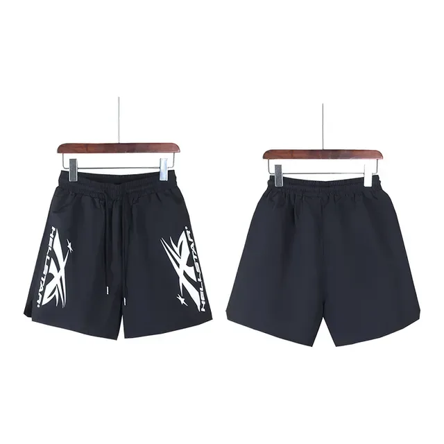 Hellstar impressão gráfica short atlético preto 4