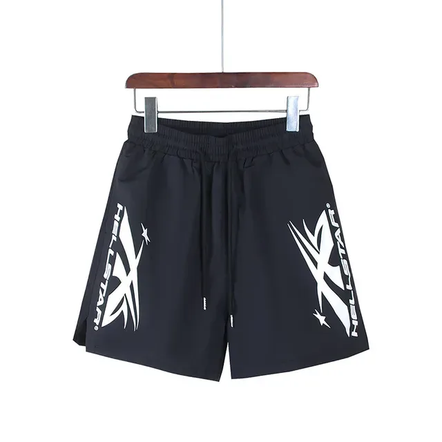 Hellstar impressão gráfica short atlético preto 5