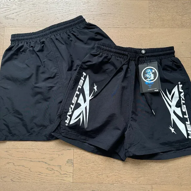 Hellstar impressão gráfica short atlético preto 7