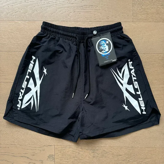 Hellstar impressão gráfica short atlético preto 8