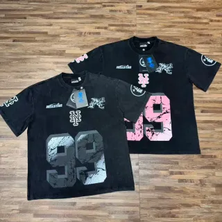 Hellstar Graphic Print Marble Numeral T-Shirt