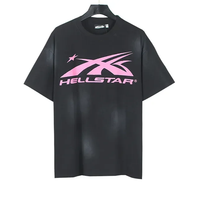 Hellstar Oversized Double-Sided Graphic Print Black and Pink T-Shirt 5