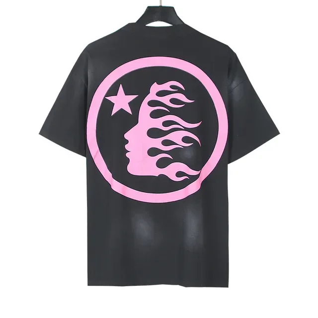 Hellstar Oversized Double-Sided Graphic Print Black and Pink T-Shirt 6