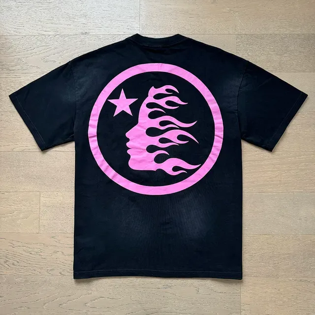 Hellstar Oversized Double-Sided Graphic Print Black and Pink T-Shirt 7