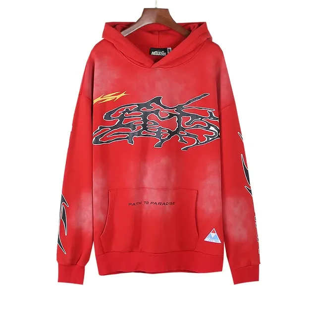 Hellstar Red Black Oversized Fit Tie-Dye Wash Hoodie 3