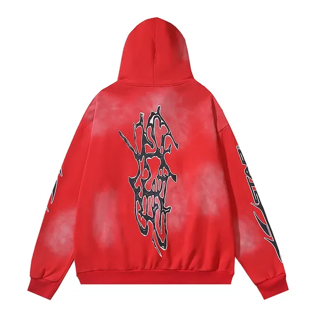Hellstar Red Black Oversized Fit Tie-Dye Wash Hoodie 6