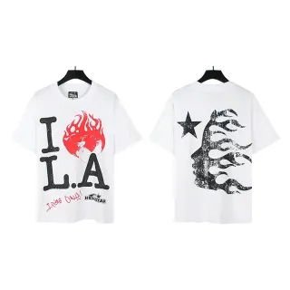 Hellstar White Black Graphic-Print Oversized-Fit T-Shirt