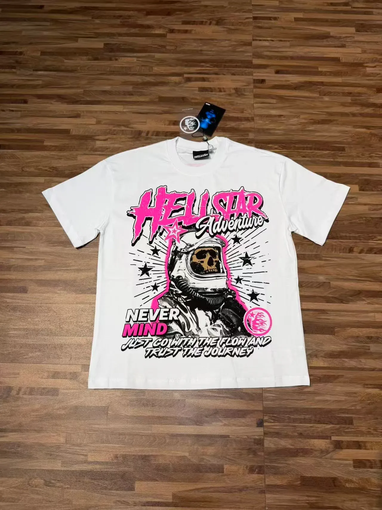 Hellstar 白粉色图案印花宽松版T恤 4