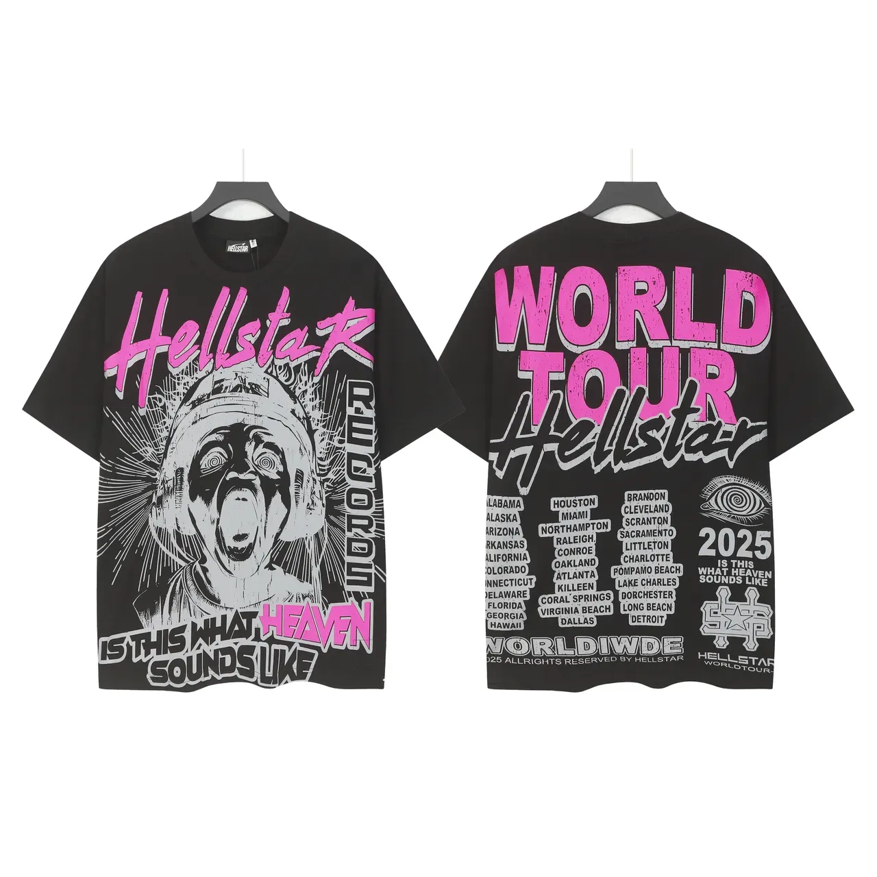 Camiseta oversized gráfica Hellstar World Tour 2025 2