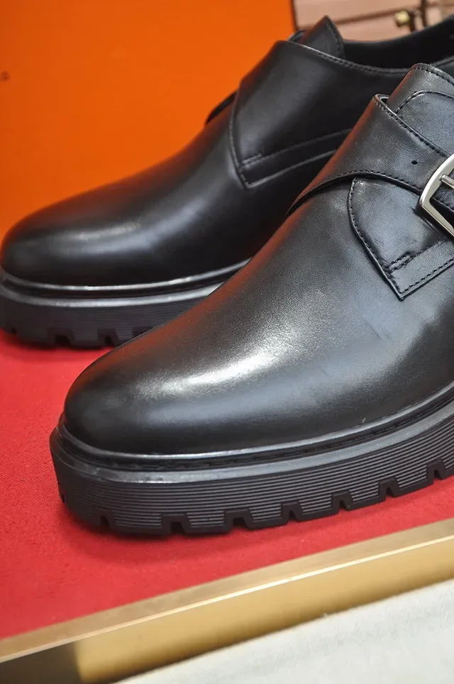 Hermès 黑色 单带 扣闭合 monk鞋 8