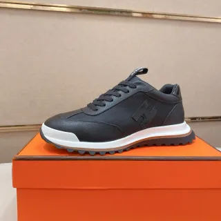 Hermès H-Logo 黑白生活方式运动鞋