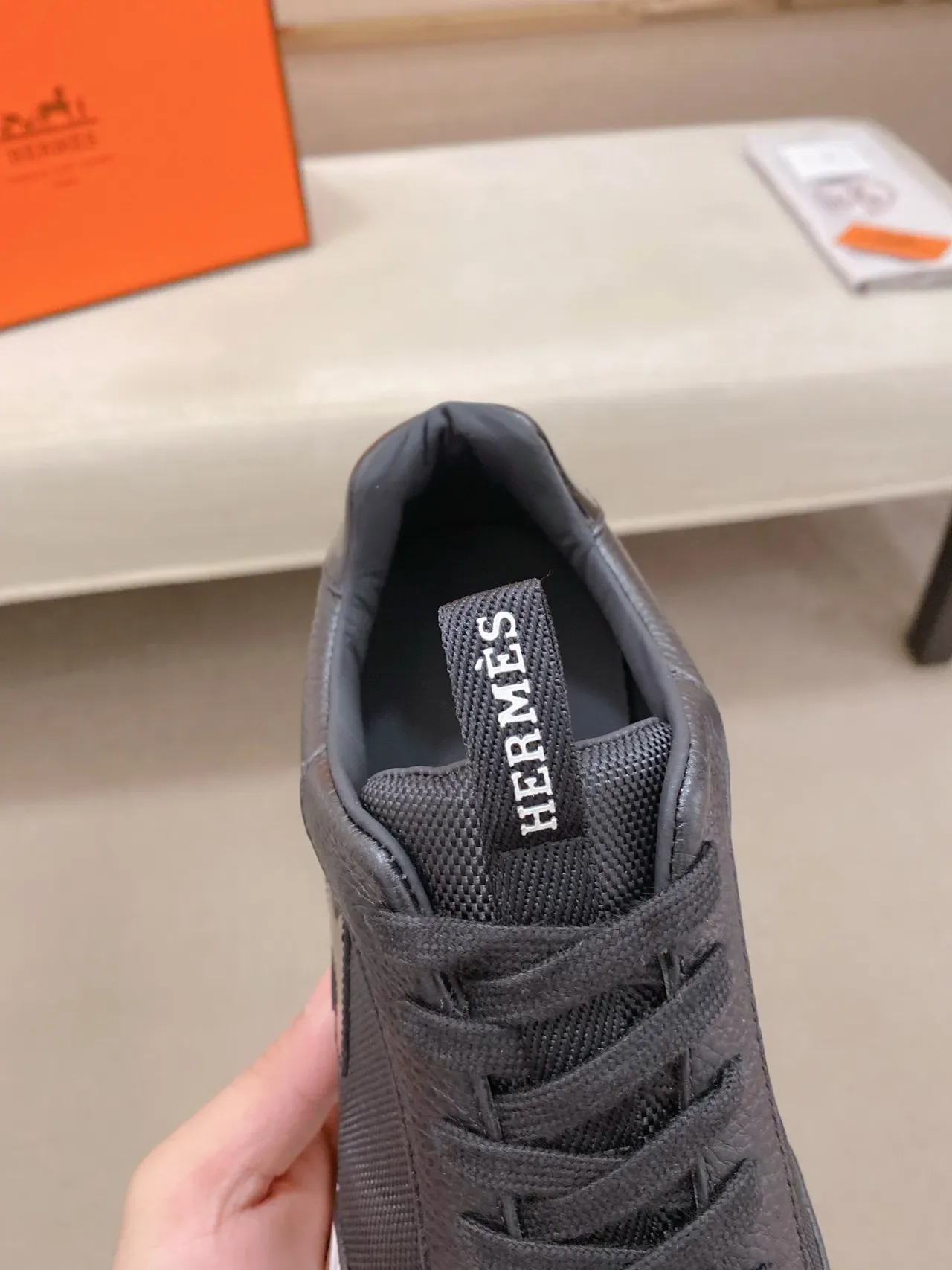 Hermès H-Logo Black and White Lifestyle Sneaker 4