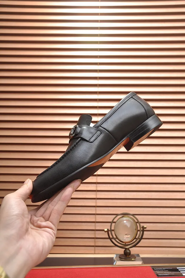 Hermès Oran Mocassins de cuero negro con mors 5