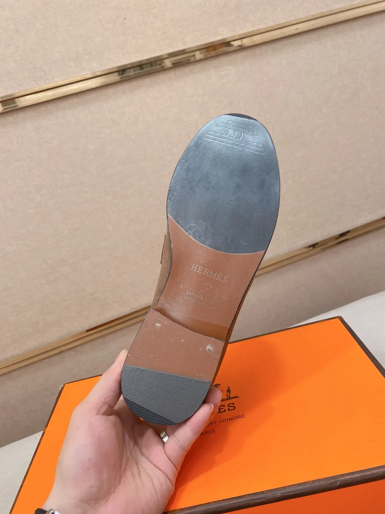 Hermès Oran Loafer Brown Suede H-Buckle Loafers 2