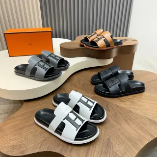 Hermès Oran 白黑拖鞋