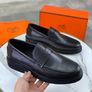 Hermès Penny Loafer 黑色皮革 厚底 乐福鞋