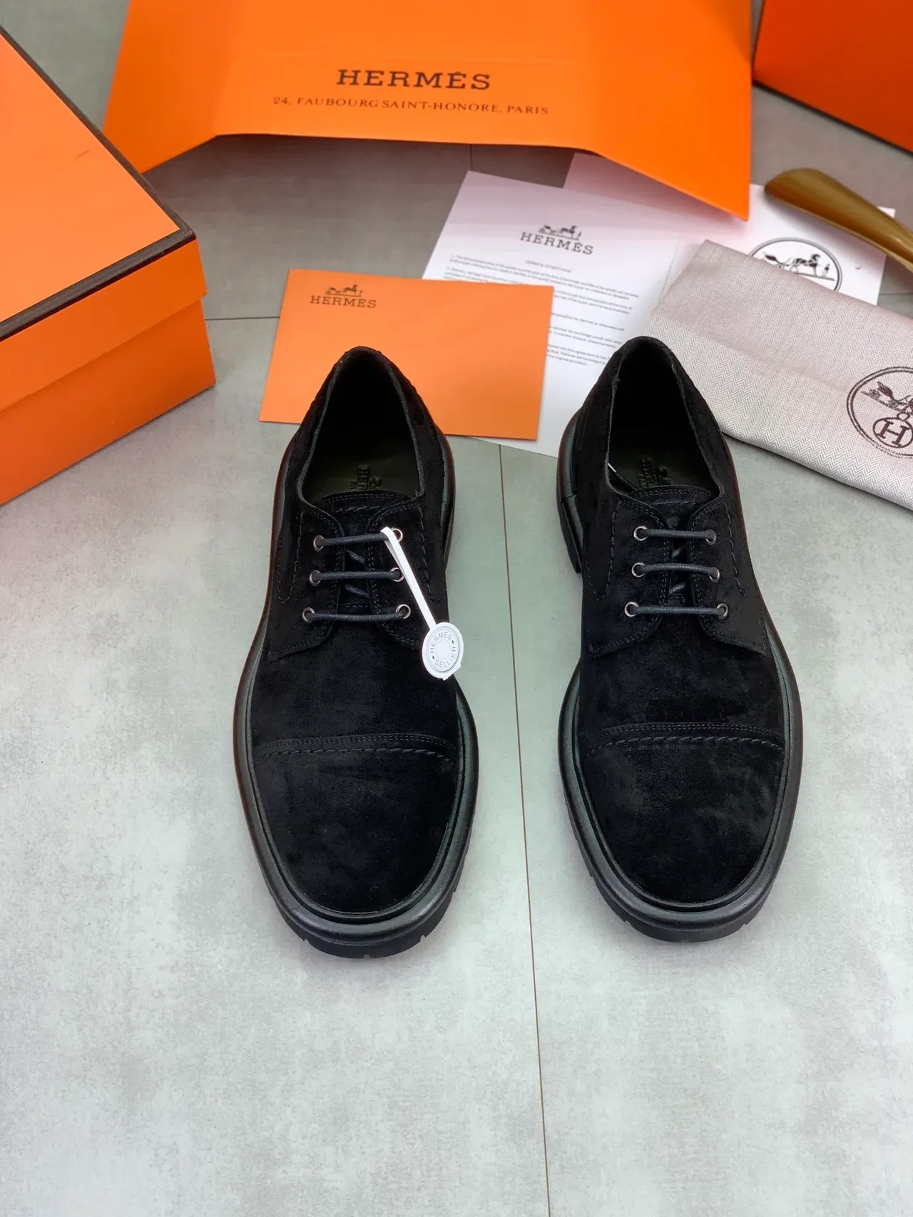 Hermès حذاء أكسفورد كاب تو من السويد 5