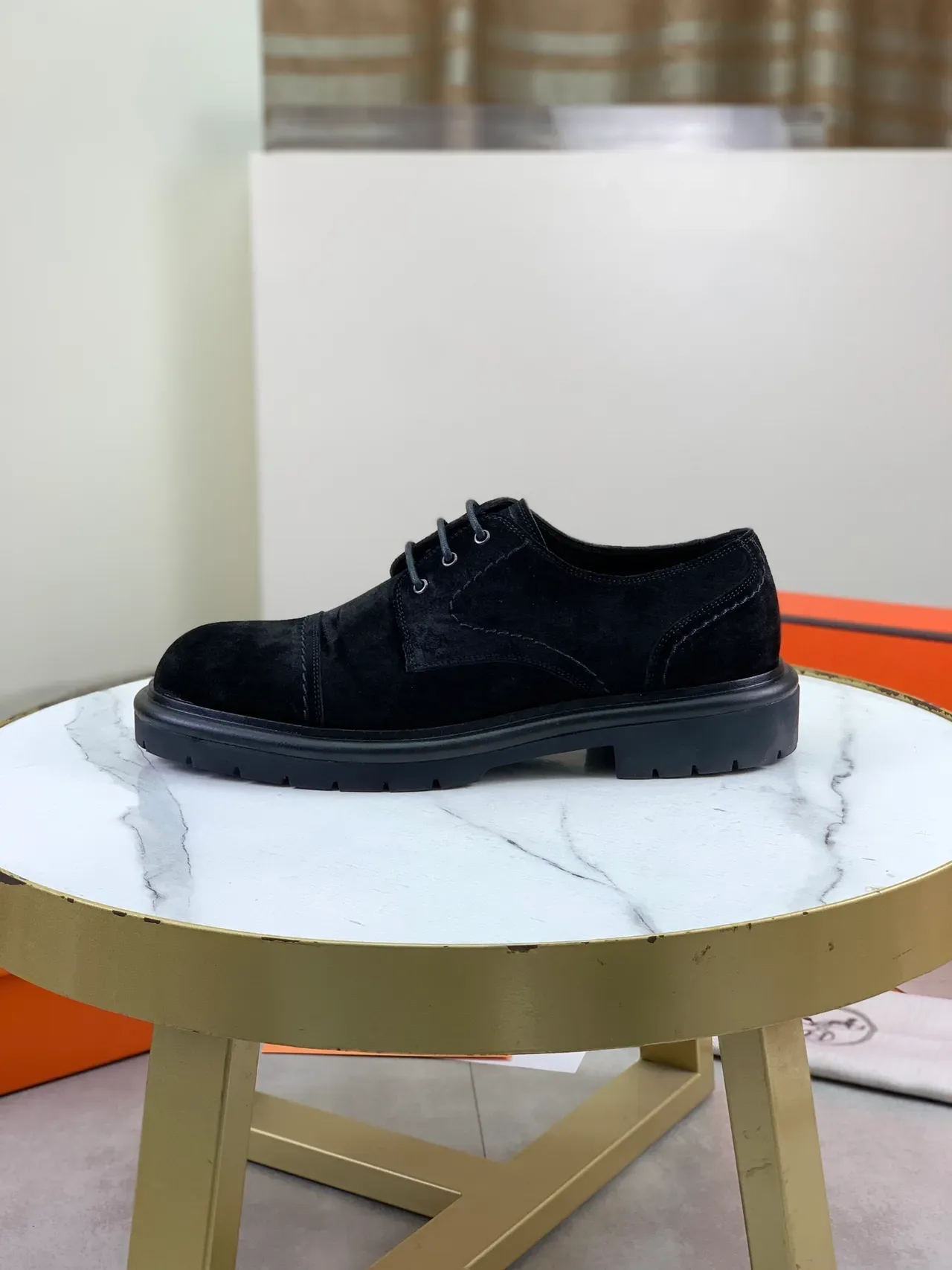 Hermès حذاء أكسفورد كاب تو من السويد 6
