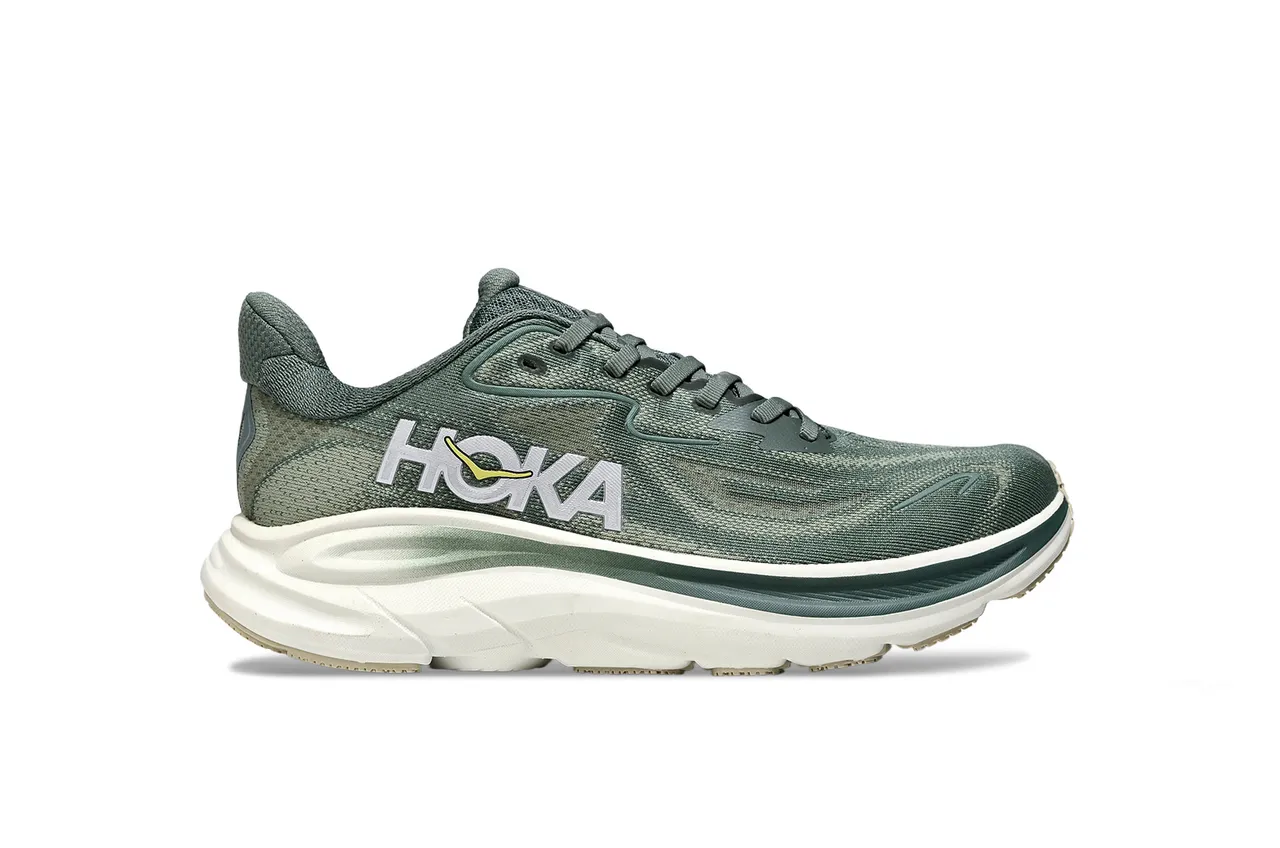 Hoka Green White Engineered Knit Upper Sculpted Midsole Running Shoes 2