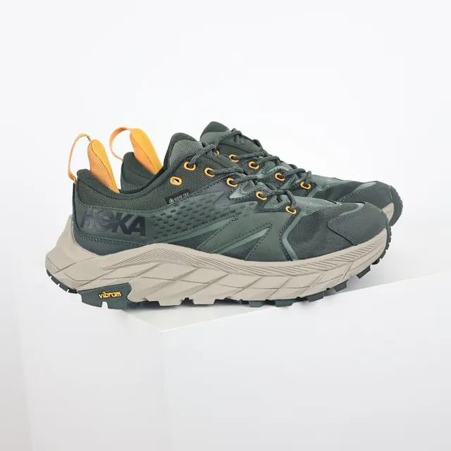 Hoka Speedgoat أخضر عسكري برتقالي مسار تقني GORE-TEX مقاوم للماء أحذية جري 3