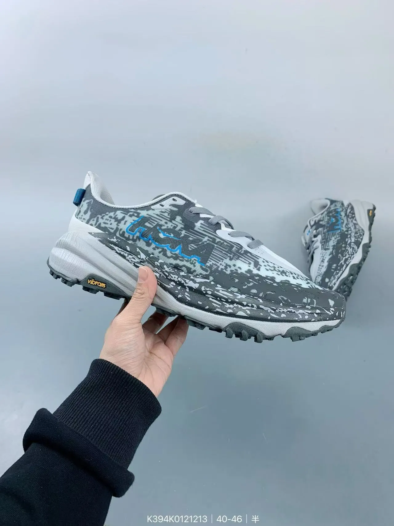 Hoka Speedgoat ডিজিটাল ক্যামো গ্রে ব্লু ট্রেল রানিং শু 8