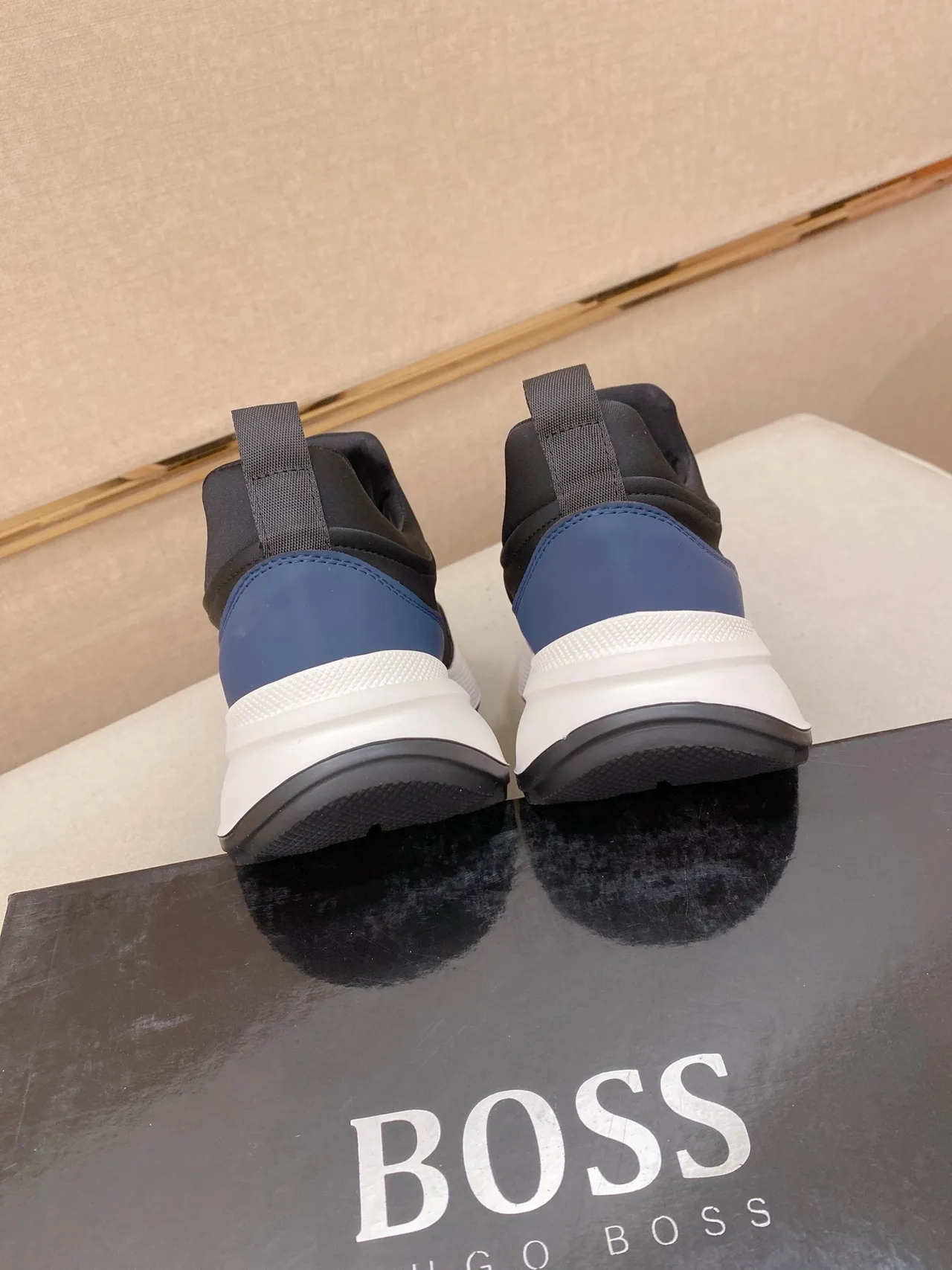 Hugo Boss Black Navy Slip-On Molded White Midsole Lifestyle Sneakers 3