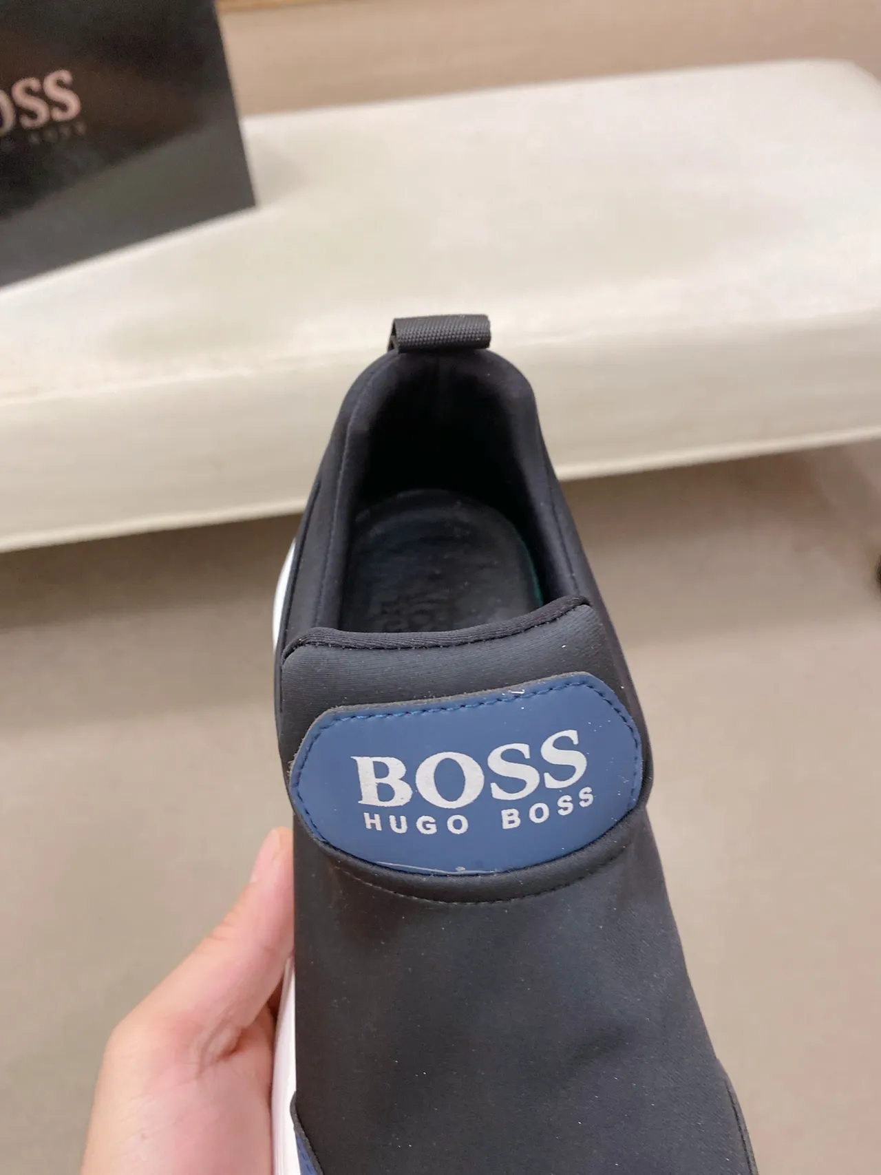 Hugo Boss Black Navy Slip-On Molded White Midsole Lifestyle Sneakers 4