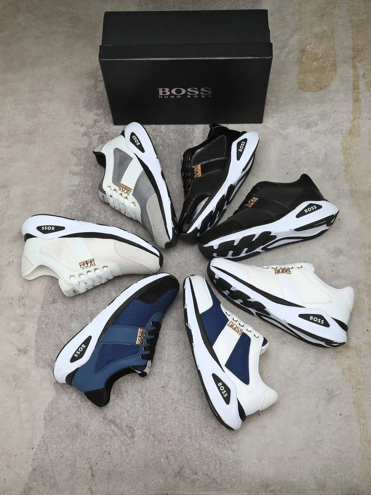 Hugo Boss Blue and Black Mesh Lifestyle Sneakers 2