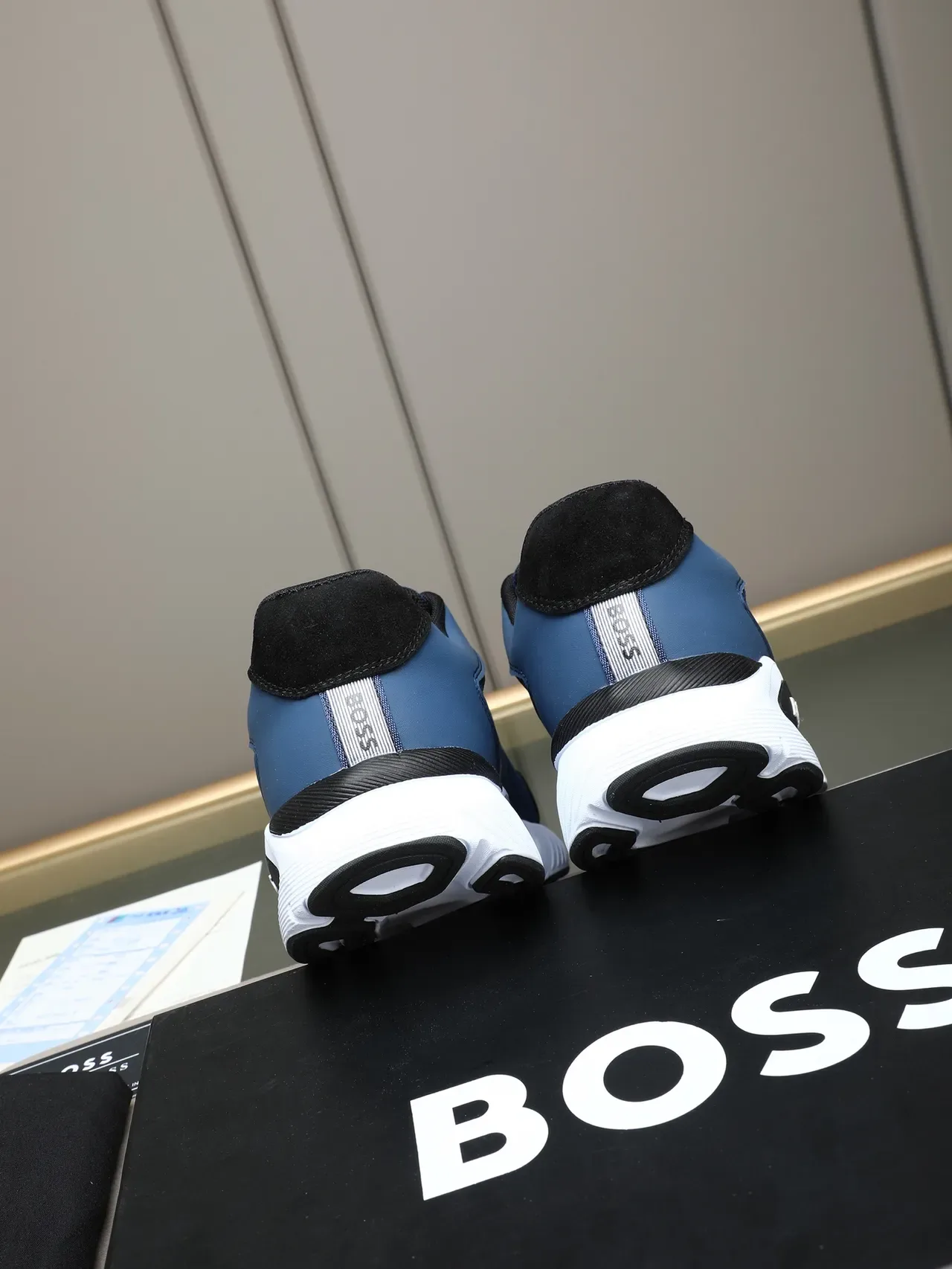 Hugo Boss Blue and Black Mesh Lifestyle Sneakers 4