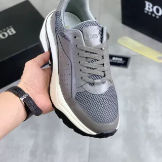 Hugo Boss ধূসর জাল এবং চামড়ার চংকি স্নিকার