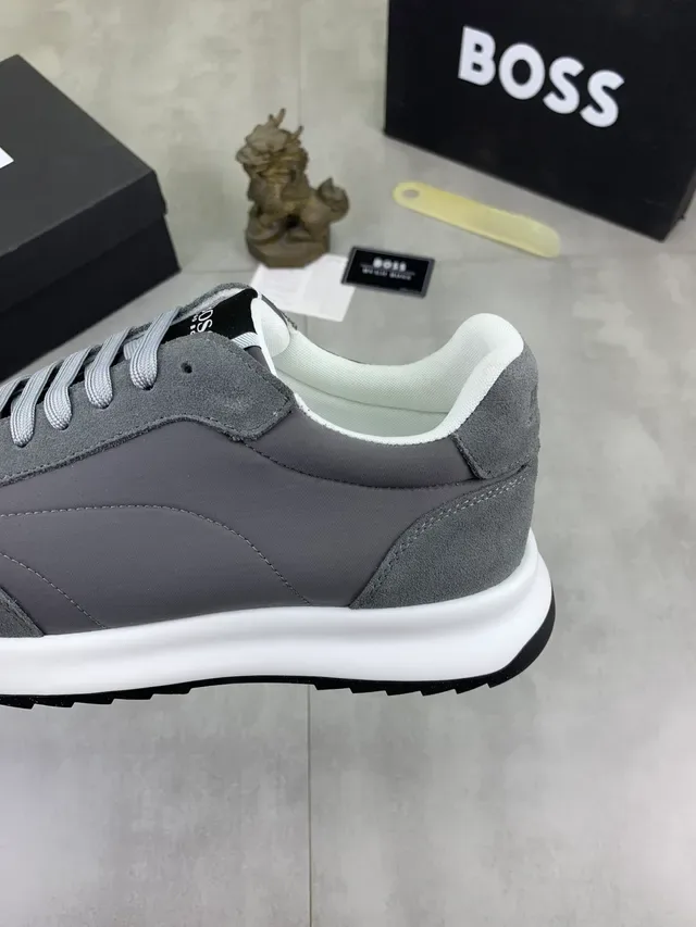 Sneaker Lifestyle Hugo Boss Gris Daim et Tissu 4
