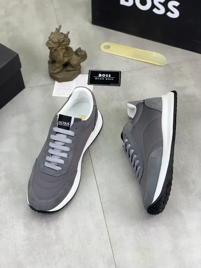 Sneaker Lifestyle Hugo Boss Gris Daim et Tissu 5