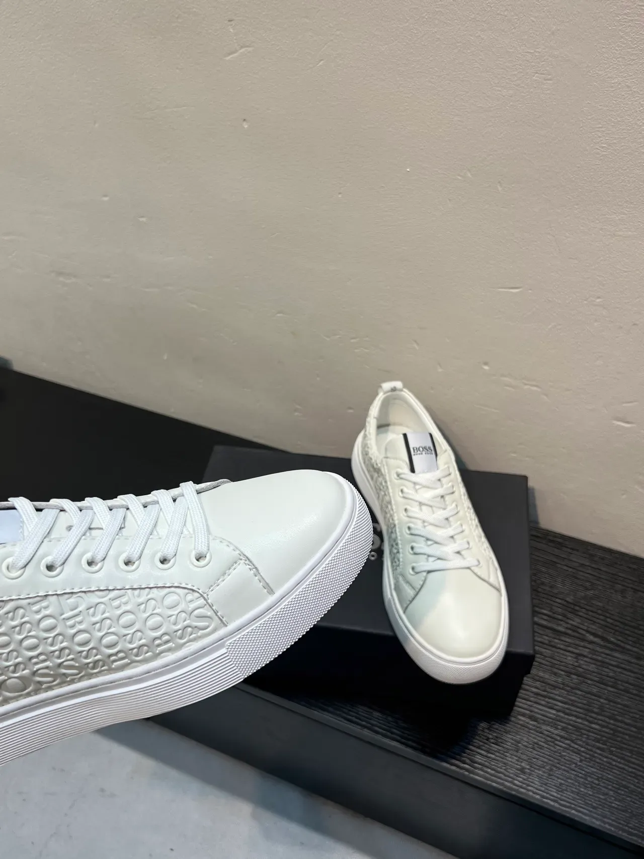 Hugo Boss Monogram Embossed White Lifestyle Sneakers 8