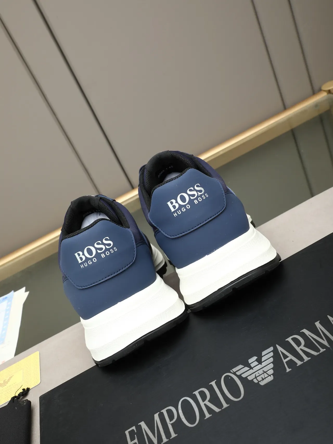 Hugo Boss Zapatillas Navy White con parte superior de tela y media suela multicapa 3