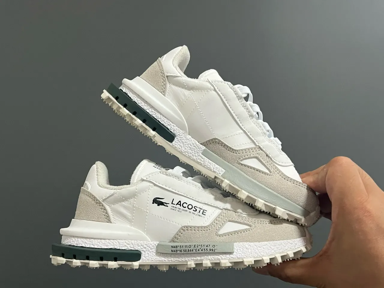 Lacoste 黑白分层鞋面纹理中底生活方式运动鞋 8