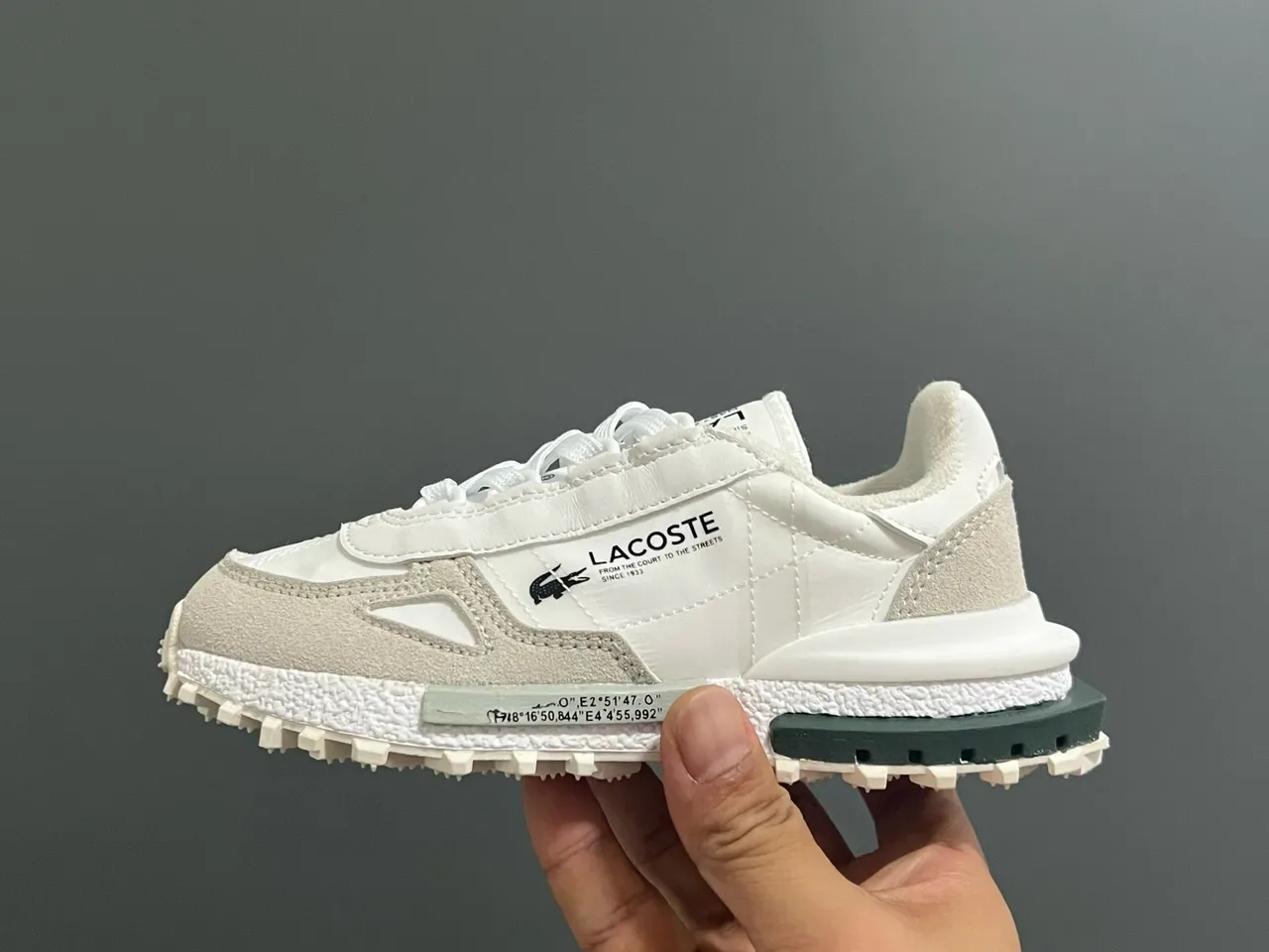 Lacoste 黑白分层鞋面纹理中底生活方式运动鞋 14